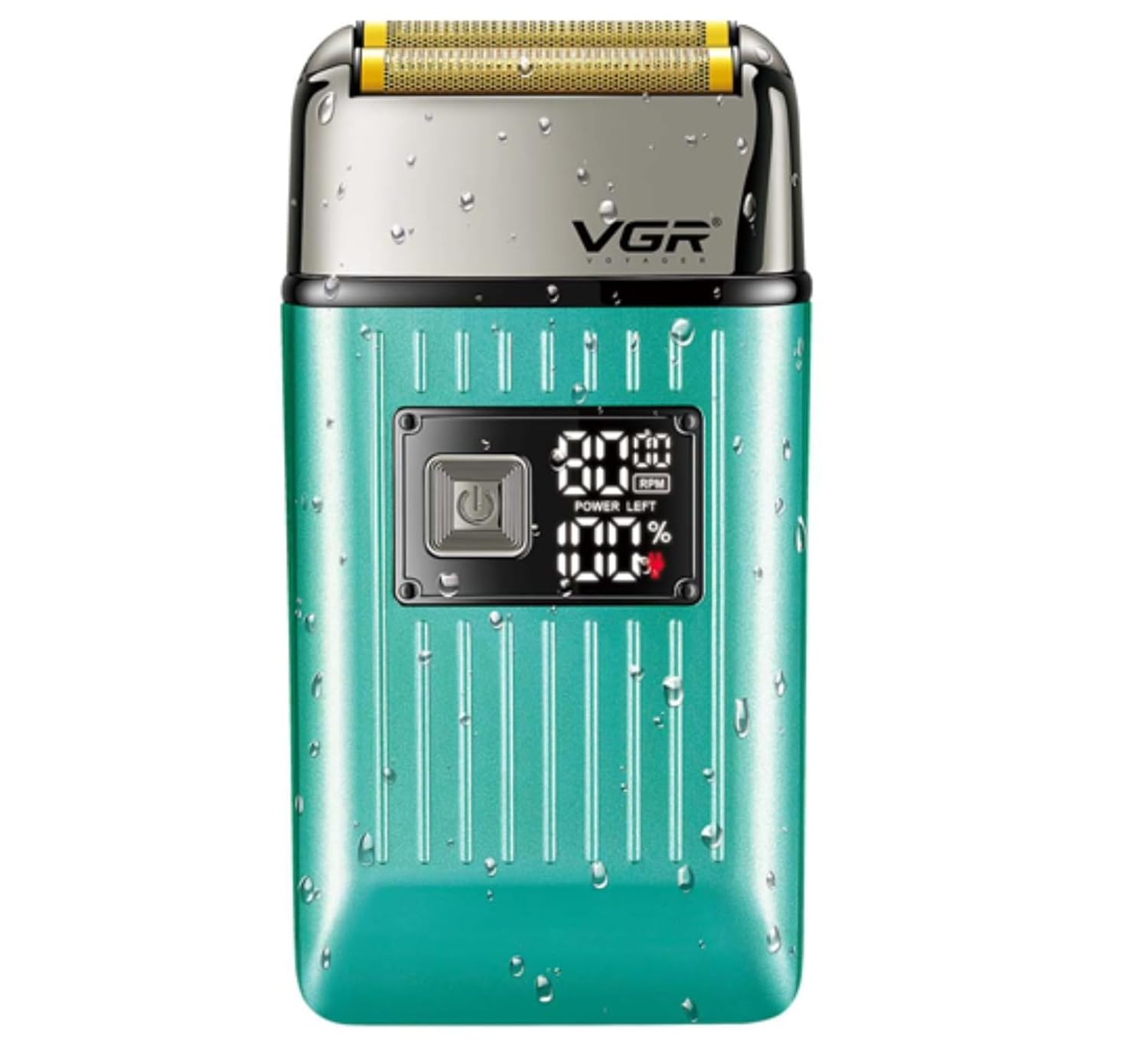 VGR V-357 Professional Foil Shaver for Men, Dual Flexing Foils, 1400mAh Battery, IPX-6 Waterproof, LED Display, Wet & Dry Use, Includes Extra Foils & Travel Pouch with 1 Year Warranty- Green