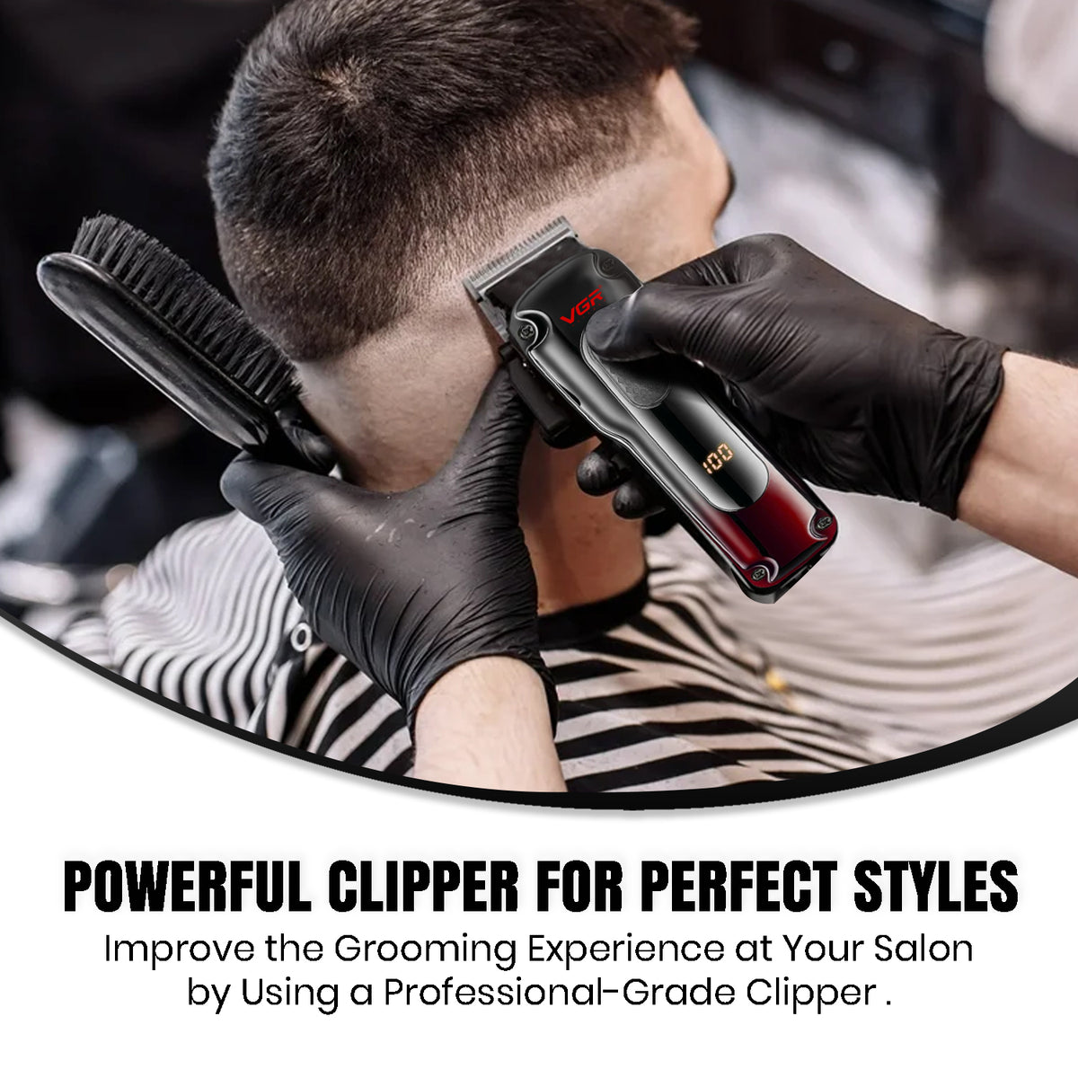 VGR V-013 Professional Clipper 200 min Runtime 12 Length Settings, Red
