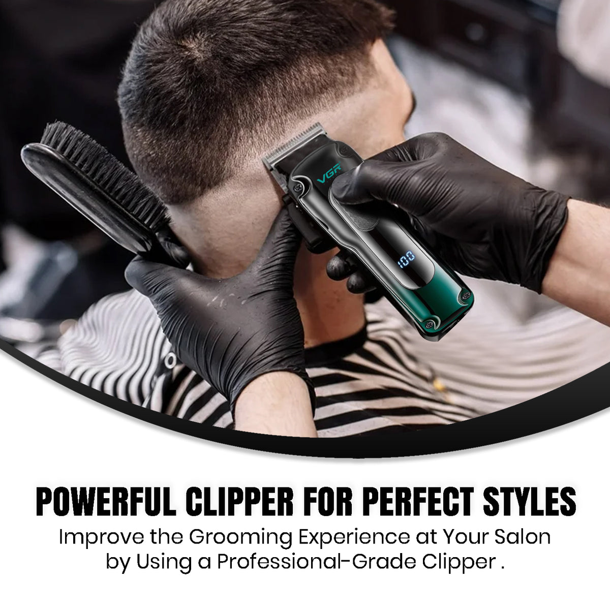 VGR V-013 Professional Clipper 200 min Runtime 12 Length Settings, Green