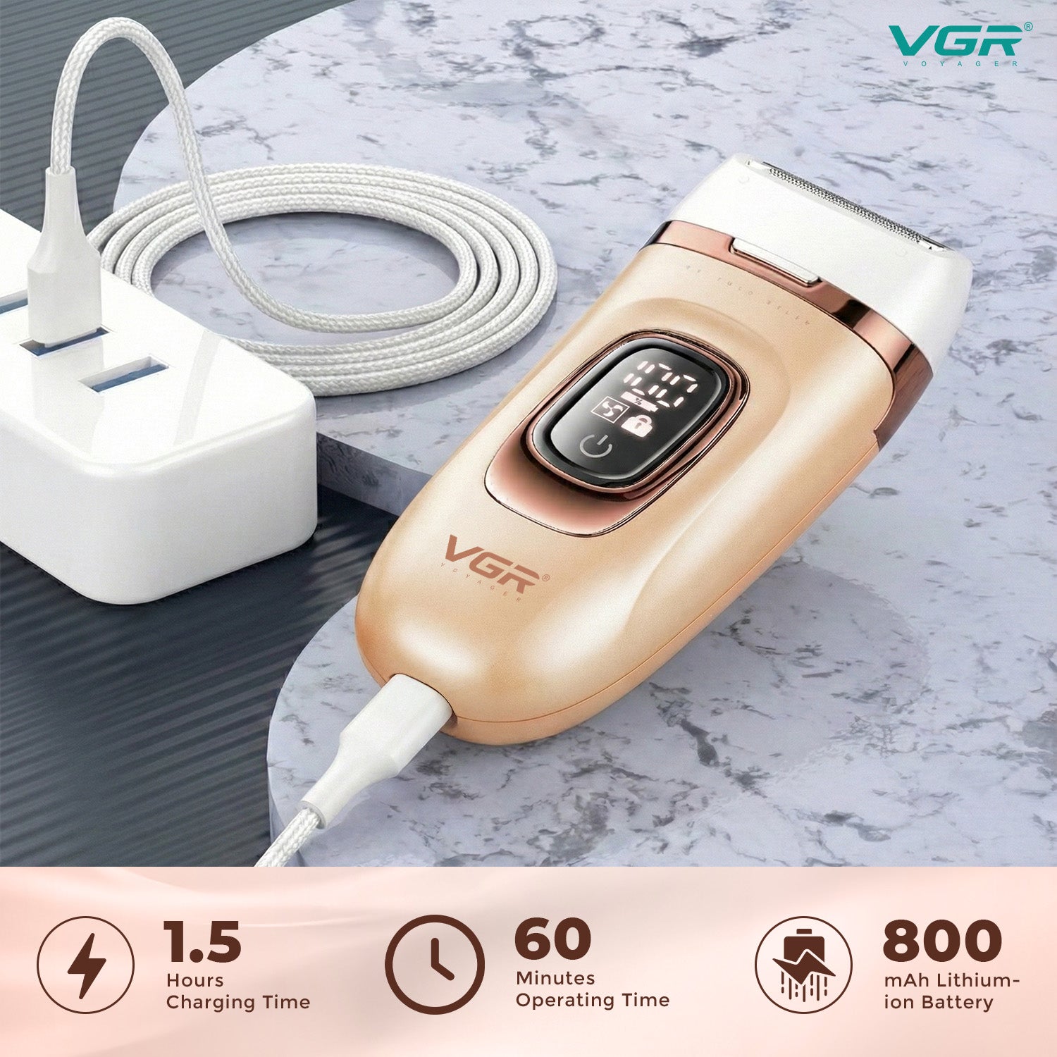 VGR V-762 Professional 3-IN-1 Lady Epilator for Women