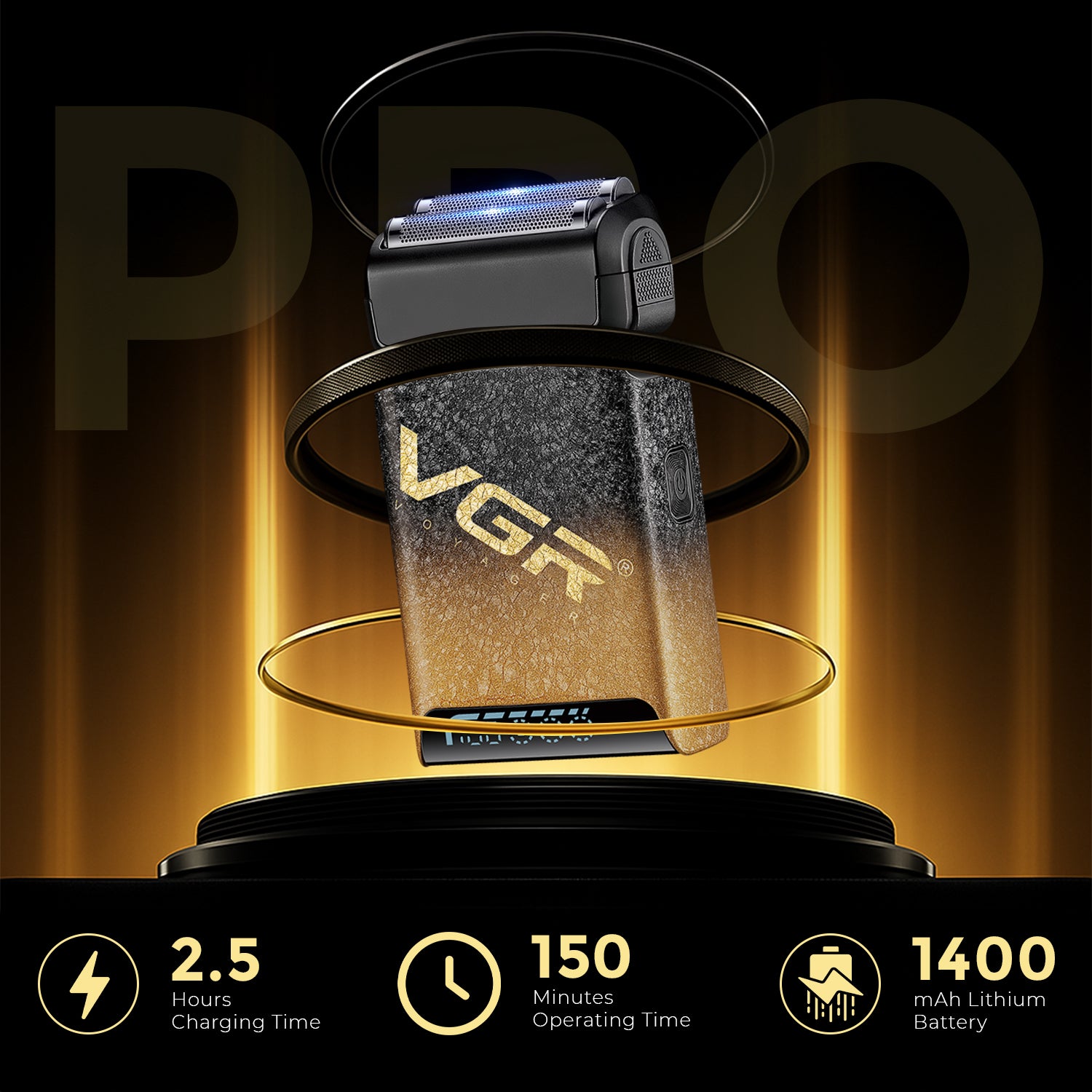 VGR V-374 Professional Foil Shaver | Super Trim Series | Cordless, Dual Foil, 150-Min Runtime