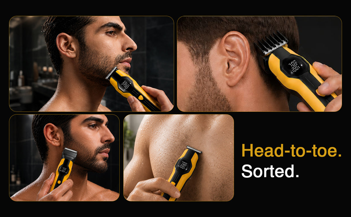 VGR V-173 Professional Grooming Kit with 210 Min Runtime, Yellow