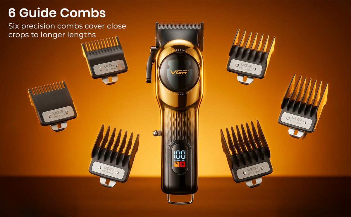 VGR V-166 Professional Hair Clipper for Salon Professionals and Personal Use (Gold)