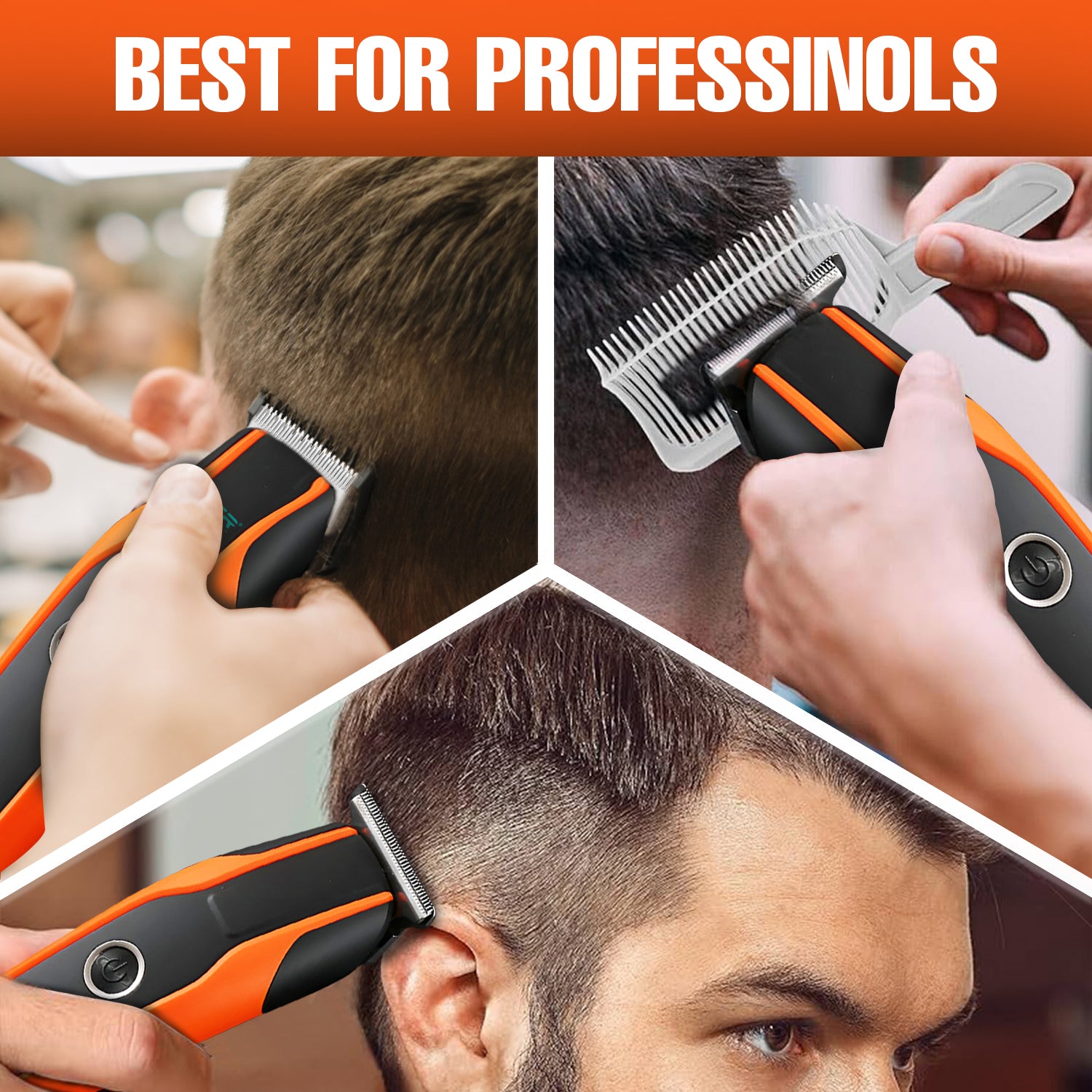 VGR V-999 Trimmer 120 min Runtime 4 Length Settings For Salon & Mens (Orange)