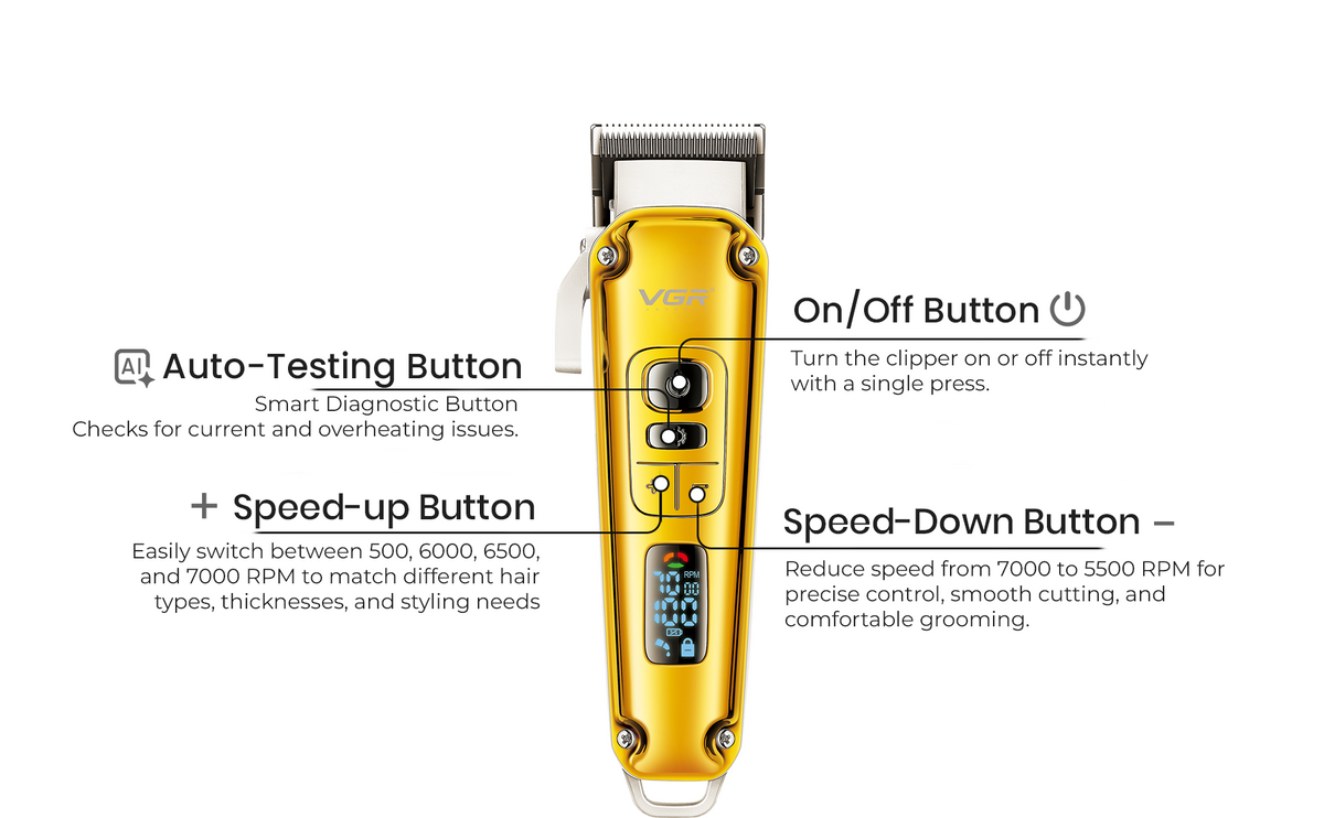 VGR V-006 Professional Hair Clipper For Men, Gold (Copy)