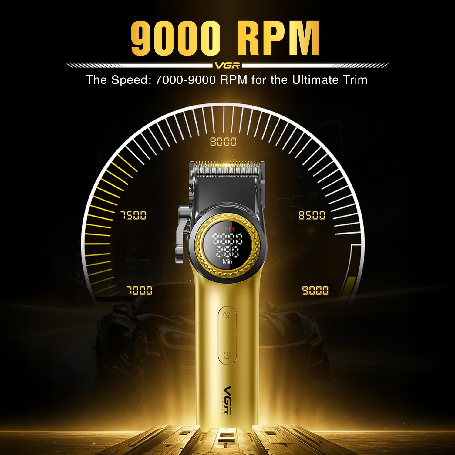 VGR V-001PRO & V-977 Professional Barber Combo For Men, 9000 RPM, 300 Min Runtime, Gold