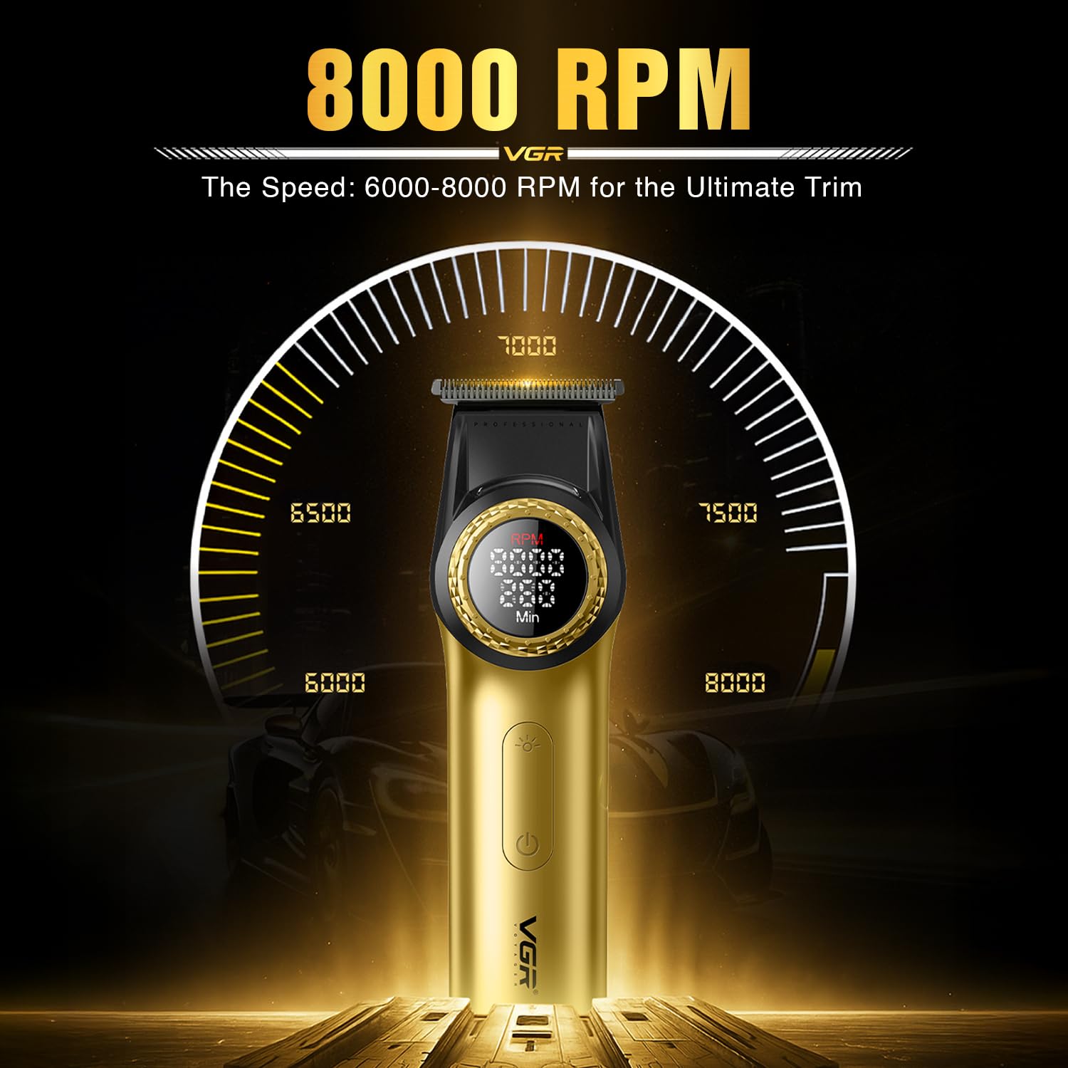 VGR V-001PRO & V-977 Professional Barber Combo For Men, 9000 RPM, 300 Min Runtime, Gold