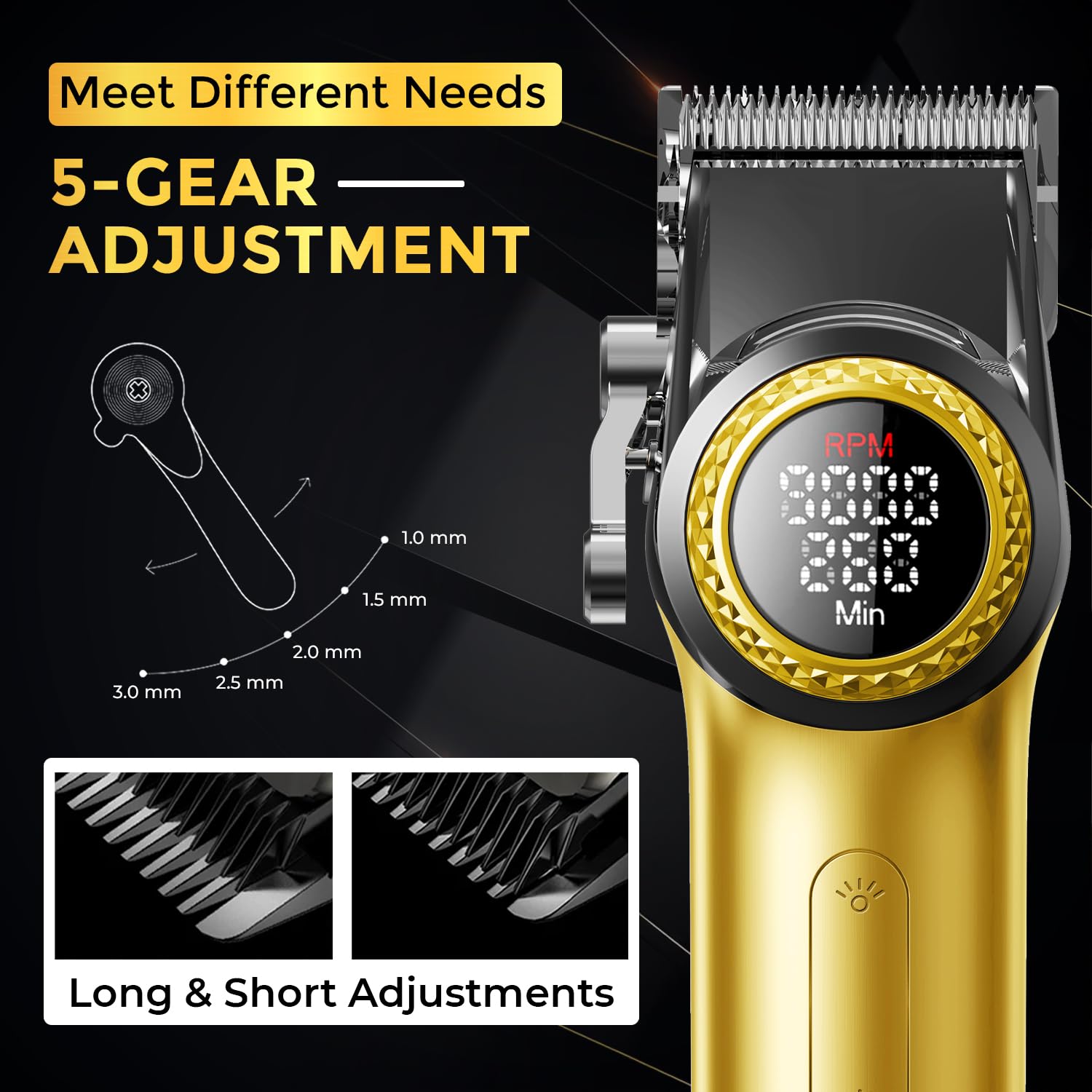 VGR V-001PRO & V-977 Professional Barber Combo For Men, 9000 RPM, 300 Min Runtime, Gold