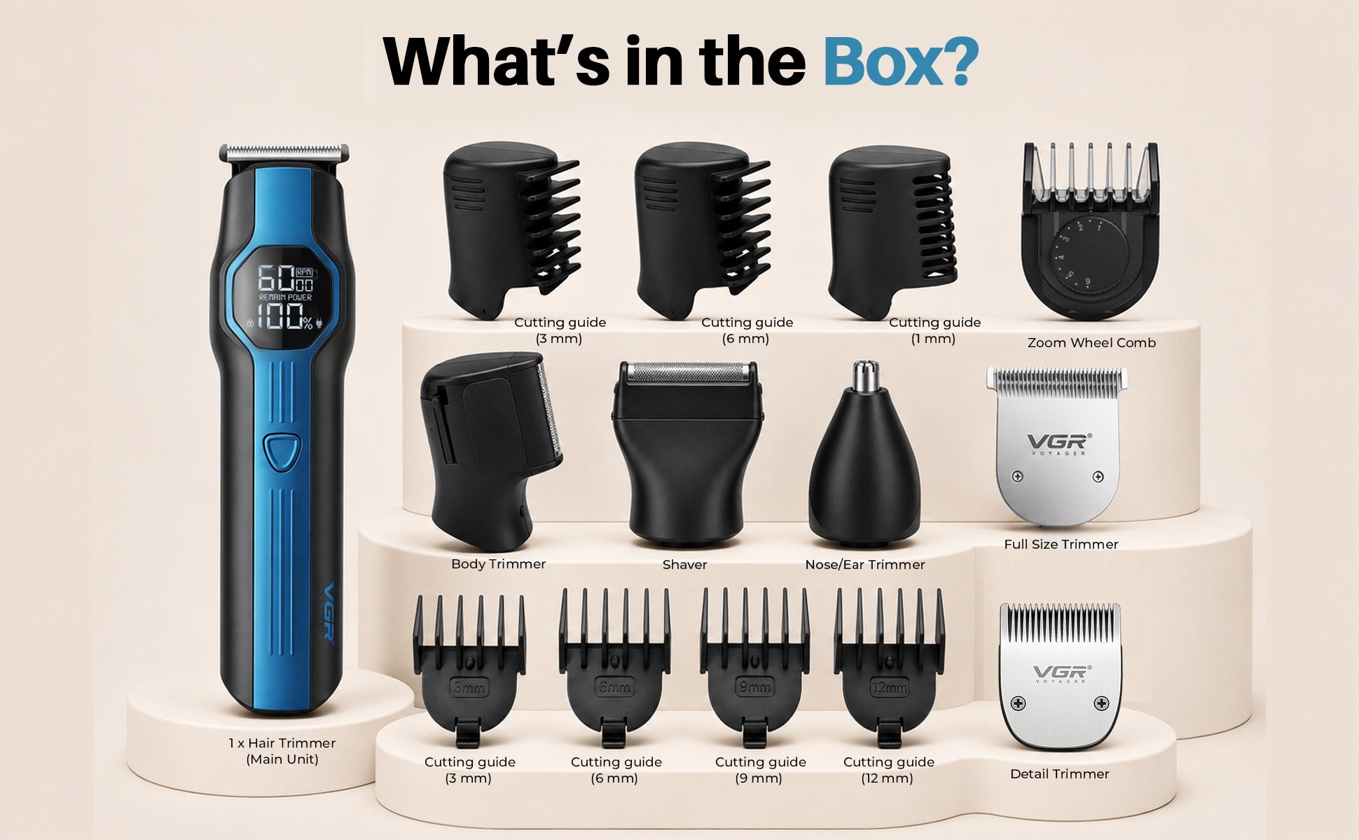 VGR V-173 Professional Grooming Kit with 210 Min Runtime