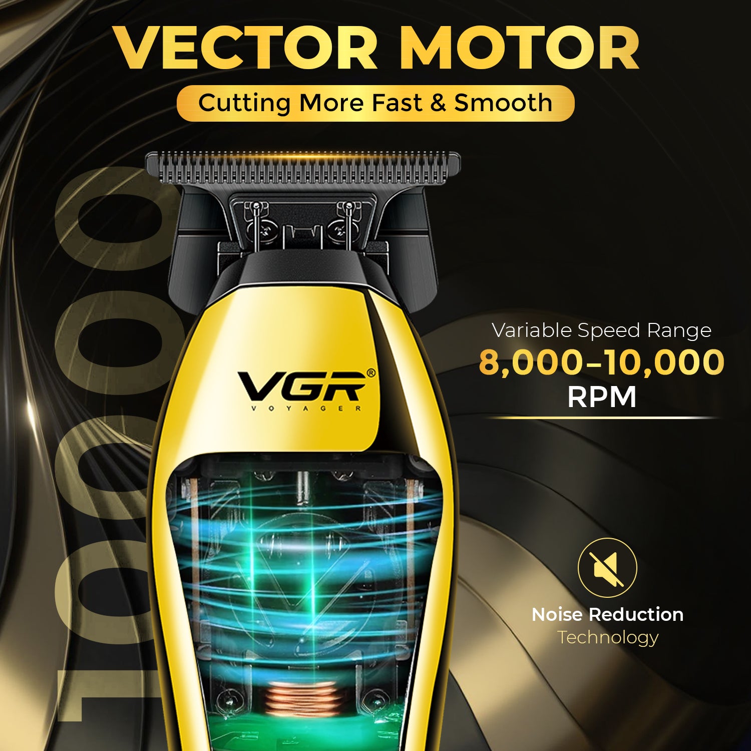 VGR V-994 Professional Salon Series Hair Trimmer for Men, Gold