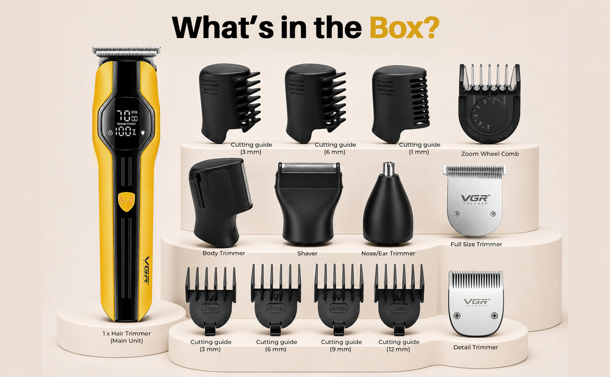VGR V-173 Professional Grooming Kit with 210 Min Runtime, Yellow