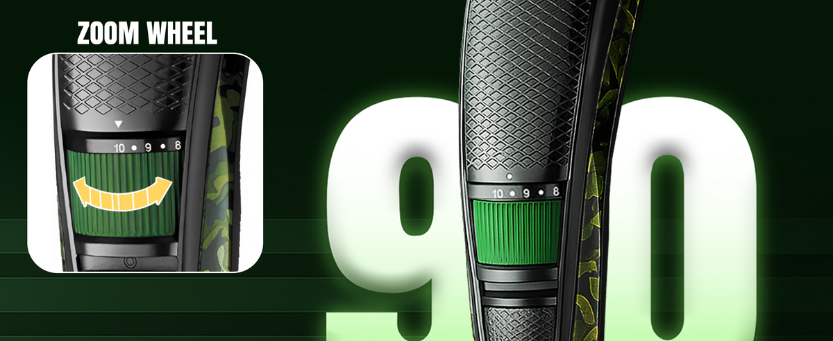 VGR V-053 Professional Cordless Hair Trimmer For Men, 20 Length Settings, 90 Min Runtime, Army Green