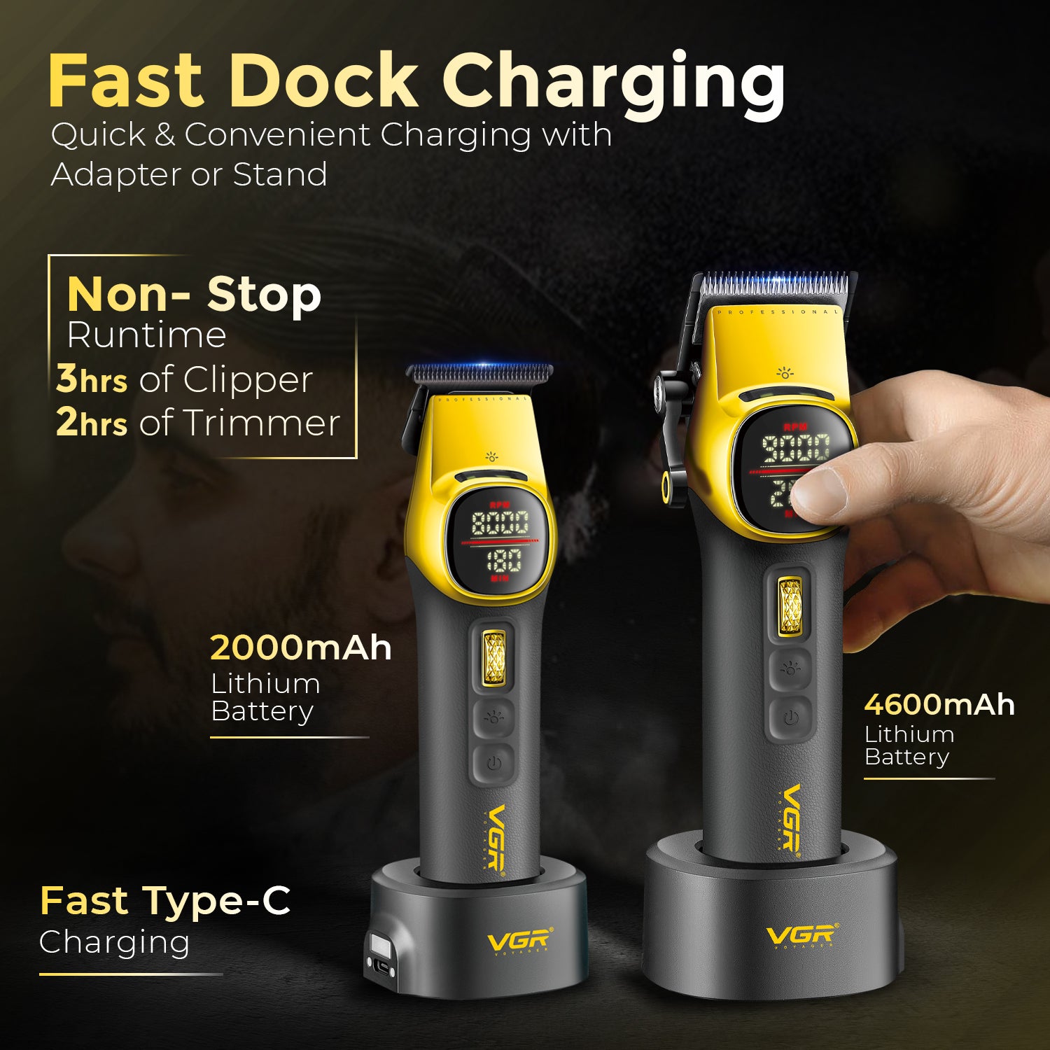 VGR V-885 S2 Rotafinity Pro 2 in 1 Barber Set