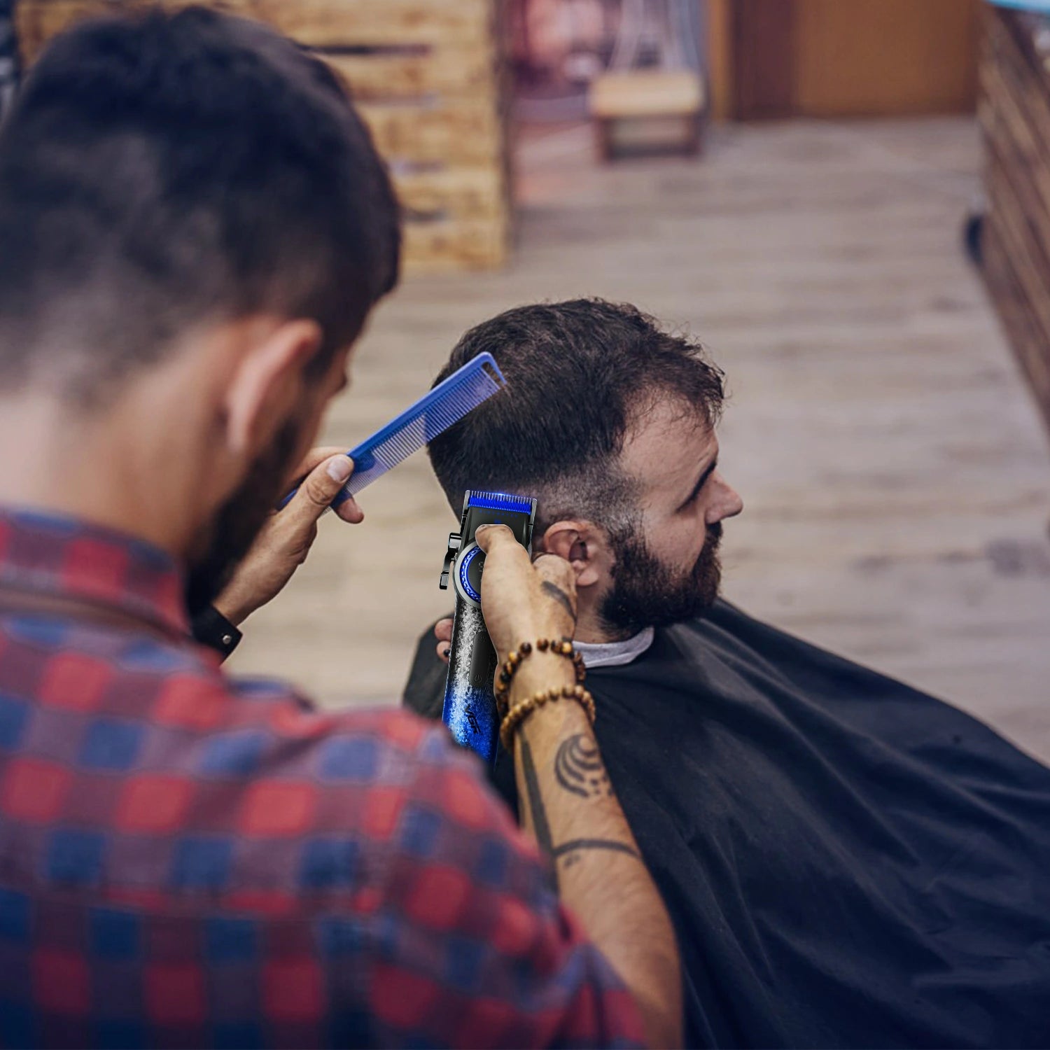 VGR V-001 Professional Hair Clipper - Blue Edition