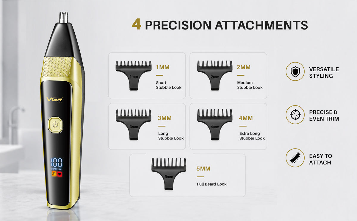 VGR VL-366 Limited Edition Professional 3 in 1 Grooming Kit, (Gold)