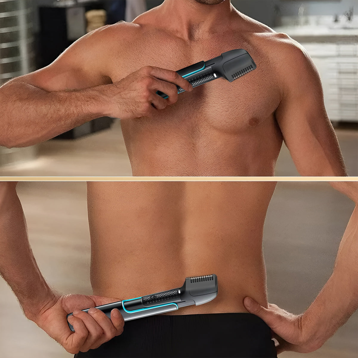 VGR V-602 Body Hair Trimmer for Men, IPX6 Waterproof, 120 Min Runtime, Black