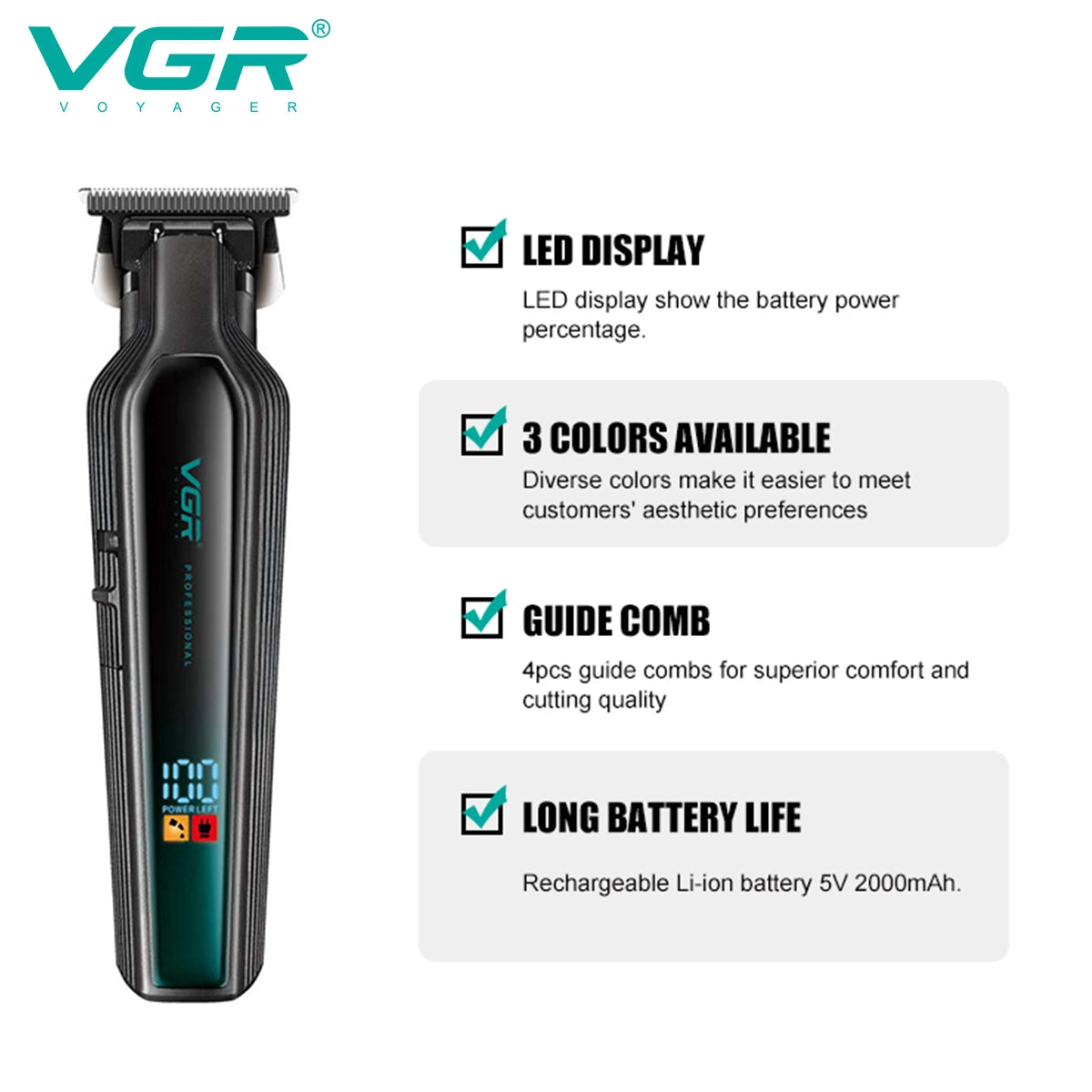 VGR V-930 Professional Cord/Cordless Hair Trimmer for Men's & Boy's