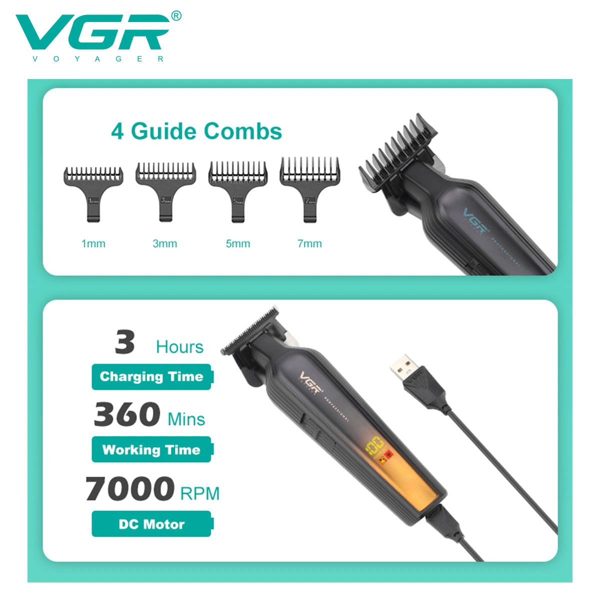 VGR V-930 Professional Cord/Cordless Hair Trimmer for Men's & Boy's