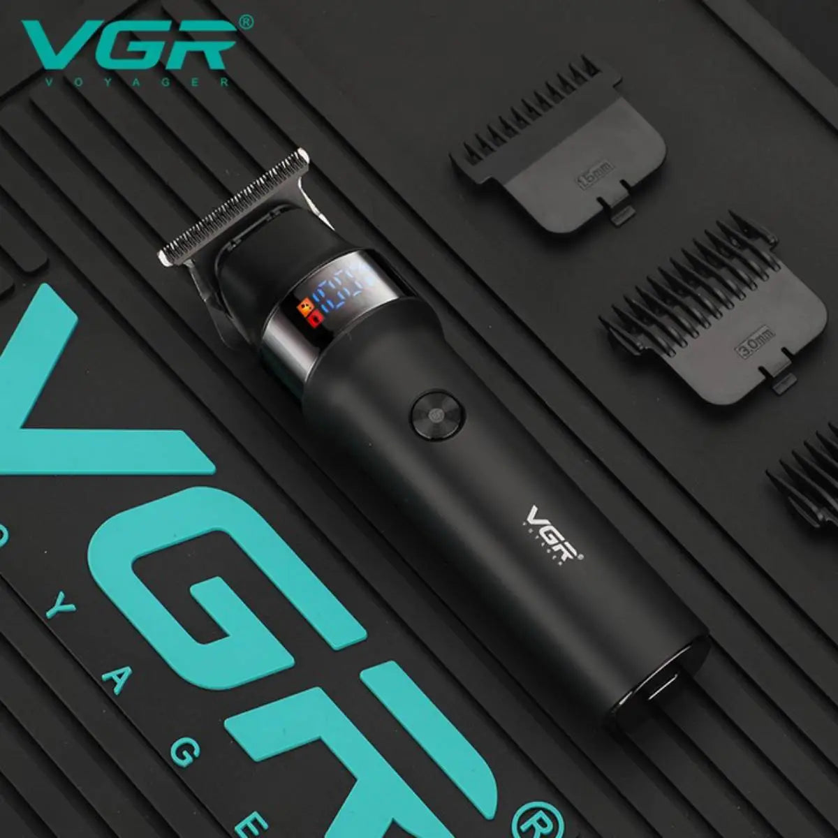 VGR V-987 Professional Hair Trimmer with LED Display, Turbo Mode, and 400-Minute Runtime, Black