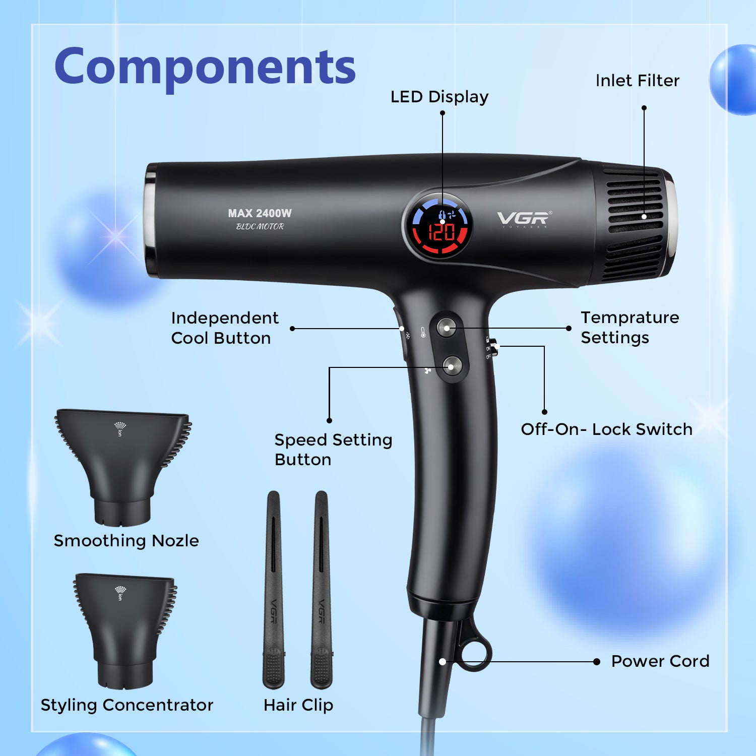 VGR V-469 Professional BLDC Hair Dryer
