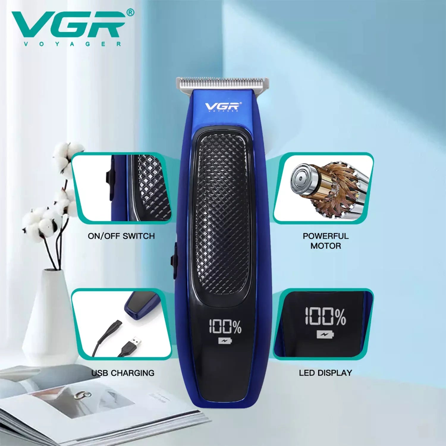 VGR V-255 IPX7 Waterproof Hair Trimmer For Men