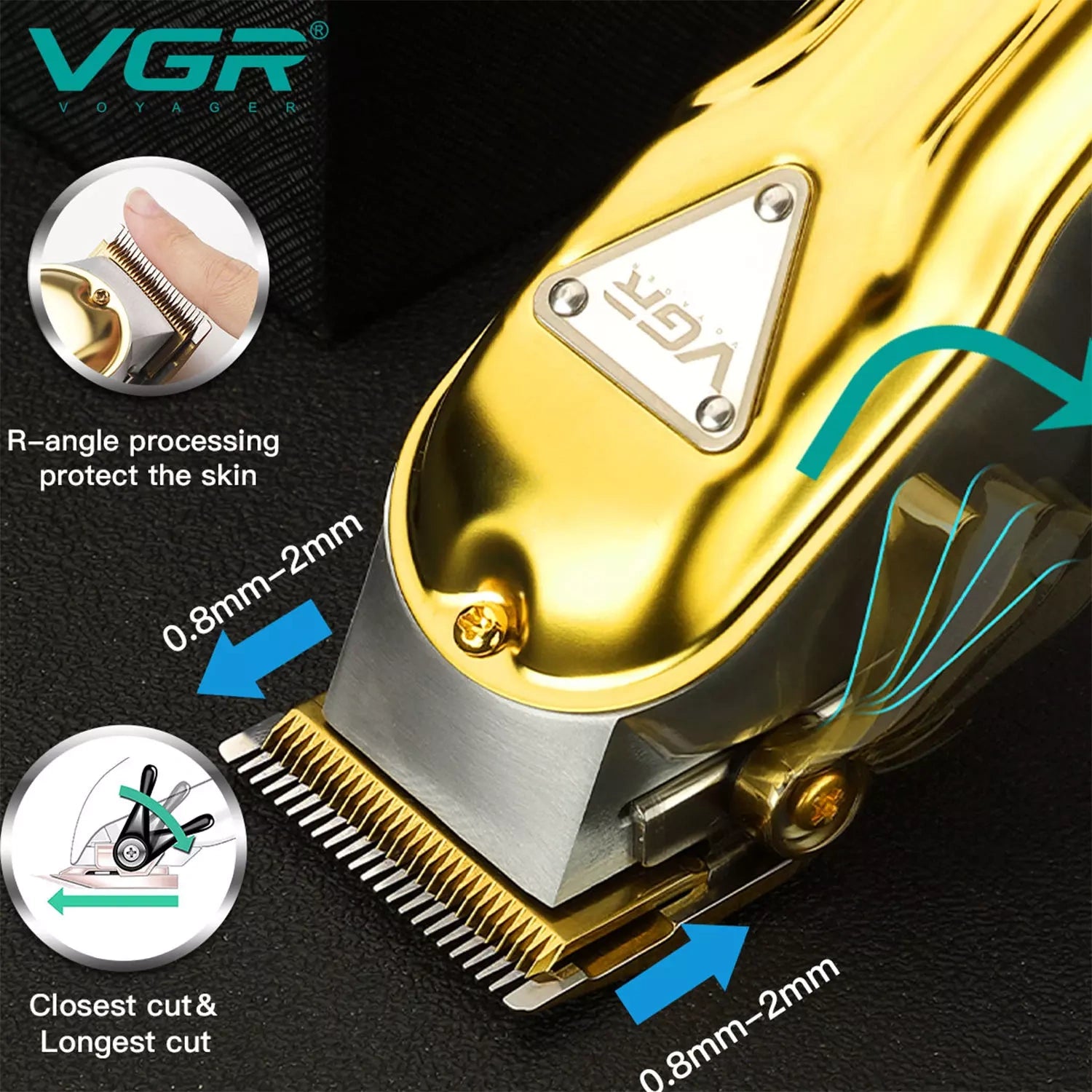 VGR V-140 Hair Clipper For Men, Gold