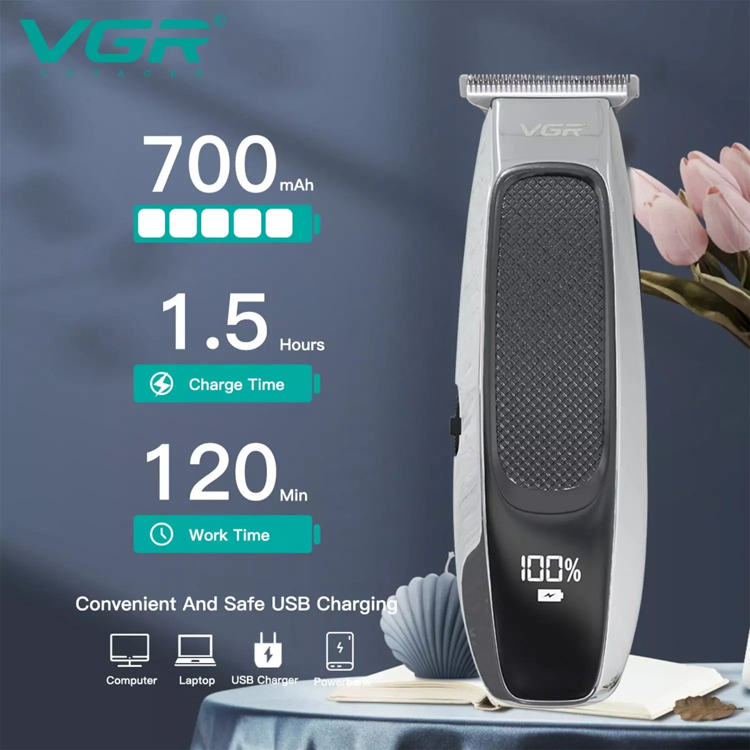 VGR V-255 IPX7 Waterproof Hair Trimmer For Men