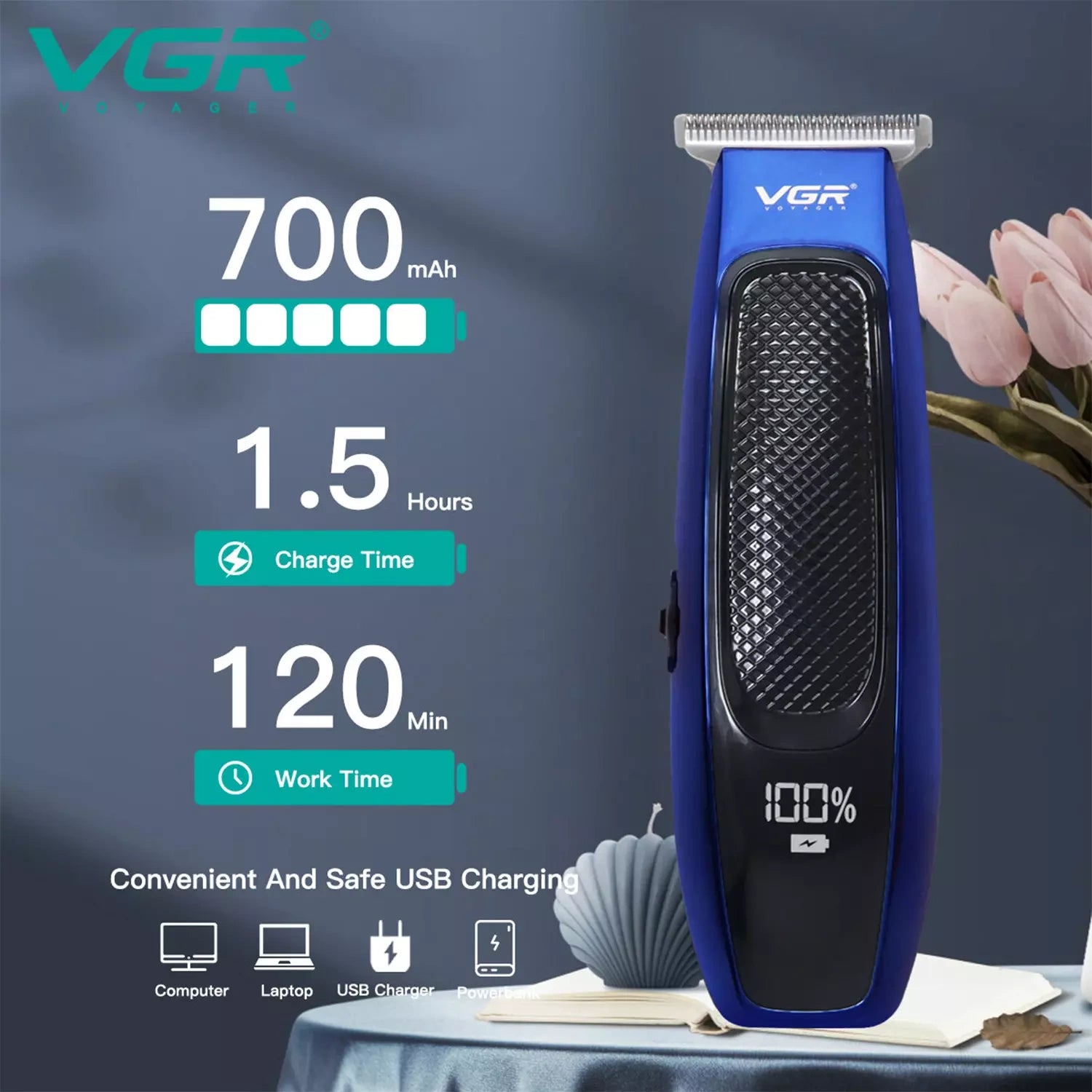 VGR V-255 IPX7 Waterproof Hair Trimmer For Men