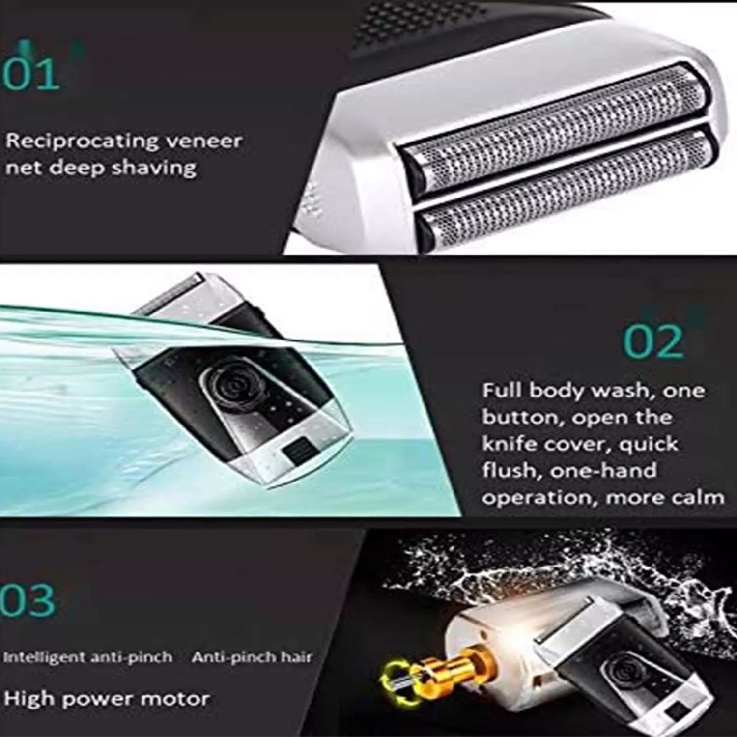 VGR V-307 IPX5 Waterproof Shaver For Men, Black