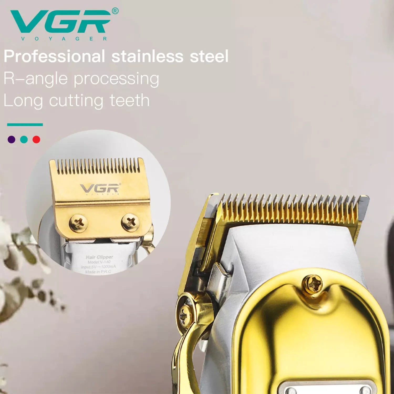 VGR V-140 Hair Clipper For Men, Gold