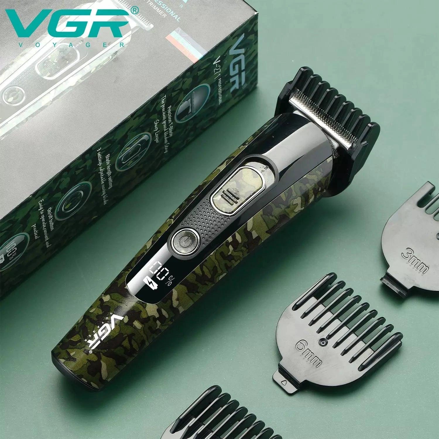 VGR V-271 Hair Trimmer For Men, Army Green