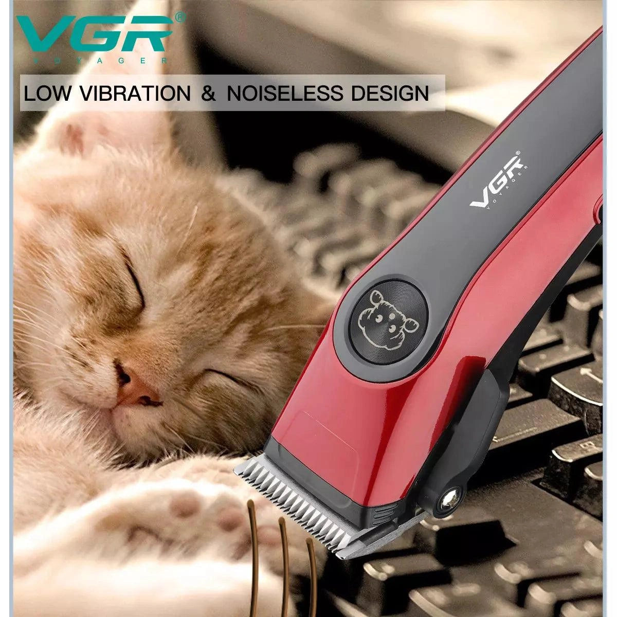 VGR V-202 Pet Animal Hair Clipper, Red