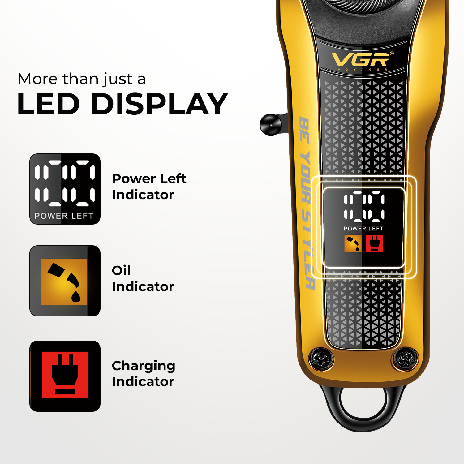 VL-786 Gold Hair Clipper for Men - Professional Limited Edition