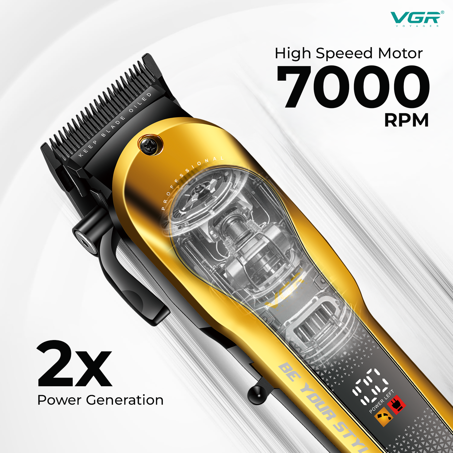 VL-786 Gold Hair Clipper for Men - Professional Limited Edition