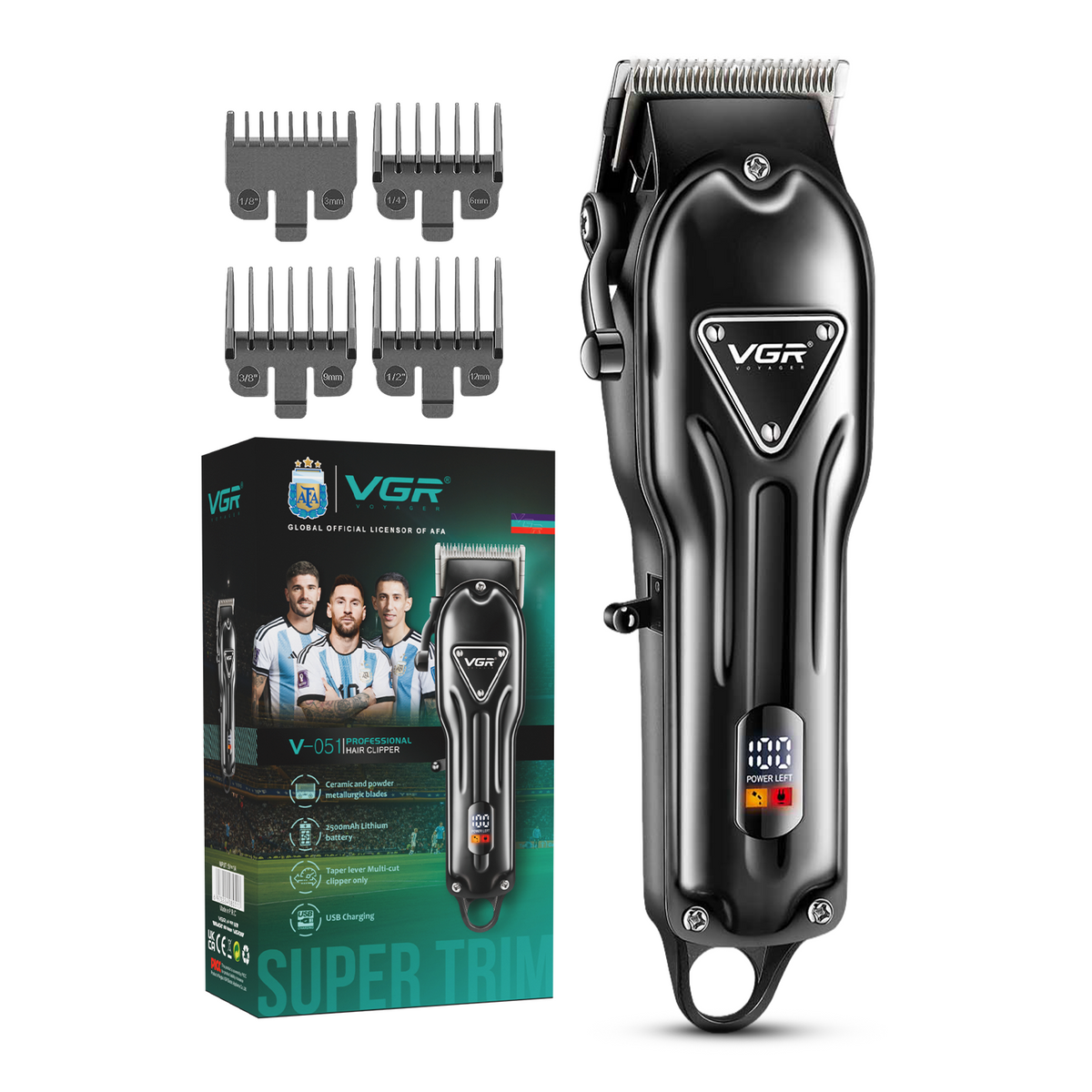 VGR V-051 Professional Hair Clipper For Men with 300 Min Runtime, Black