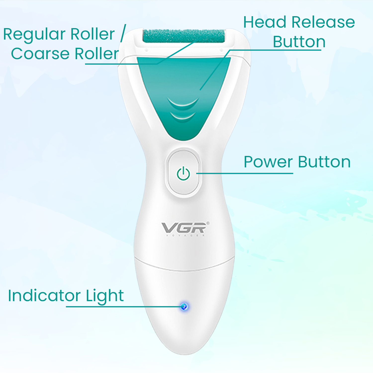 VGR V-812 Professional 2 In 1 Callus Remover, IPX-6 Waterproof (White/Green)