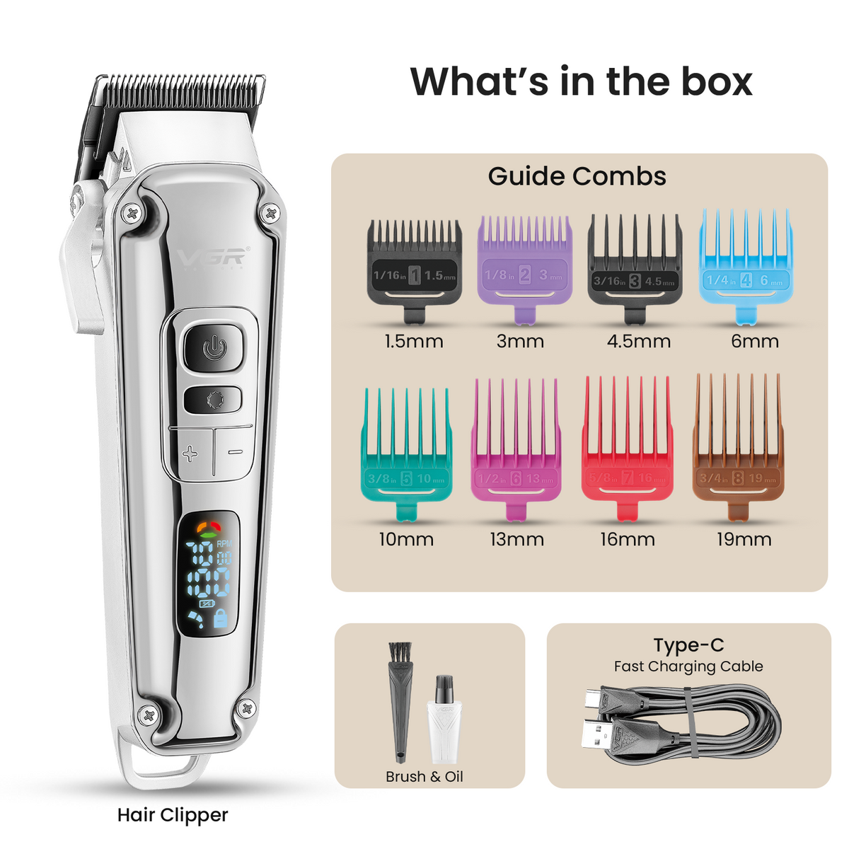 VGR V-006 Professional Hair Clipper For Men, Gold (Copy)