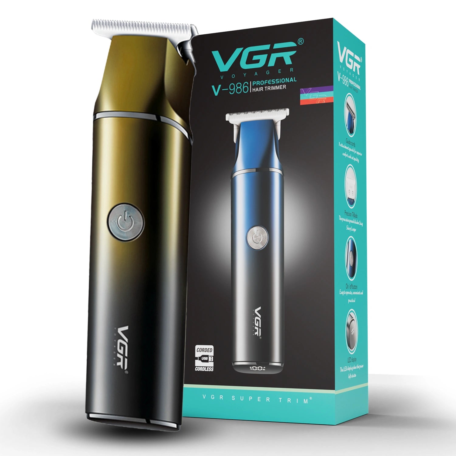 VGR V-986 Professional T-Blade Hair Trimmer – Sharp, Durable Blades for Precise Haircuts and Styles