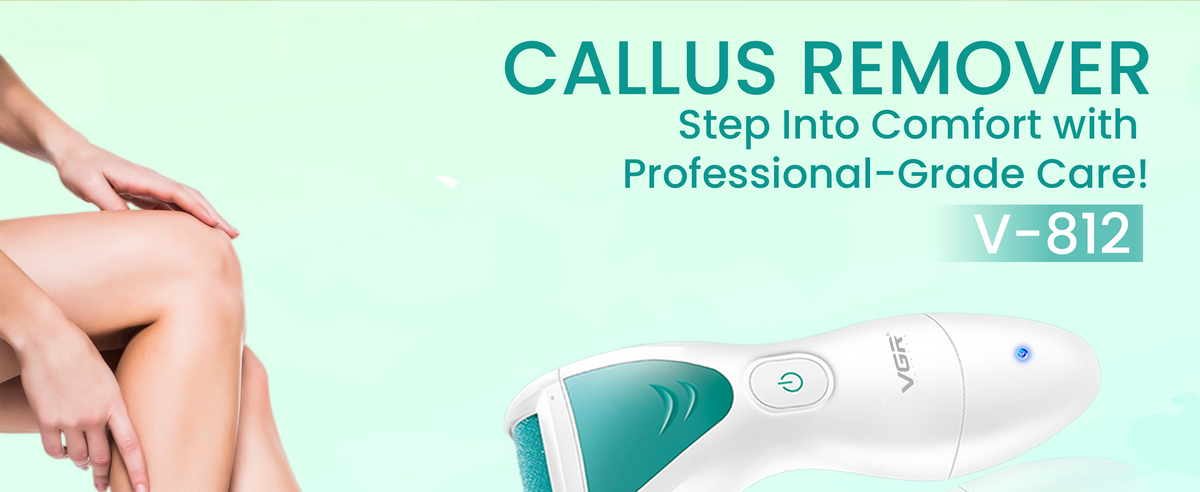 VGR V-812 Professional Callus Remover, IPX6, 100 Min Runtime, 2 Speed, White