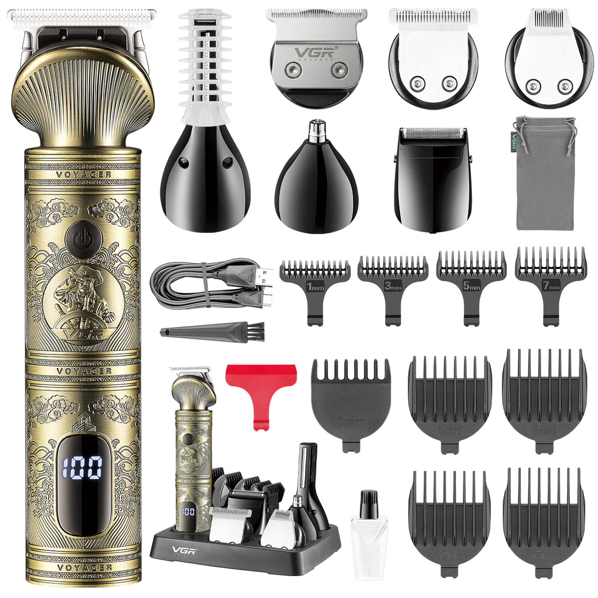 VGR V-106 Professional 6 in 1 Grooming Kit For Men with 180 Min Runtime, Gold