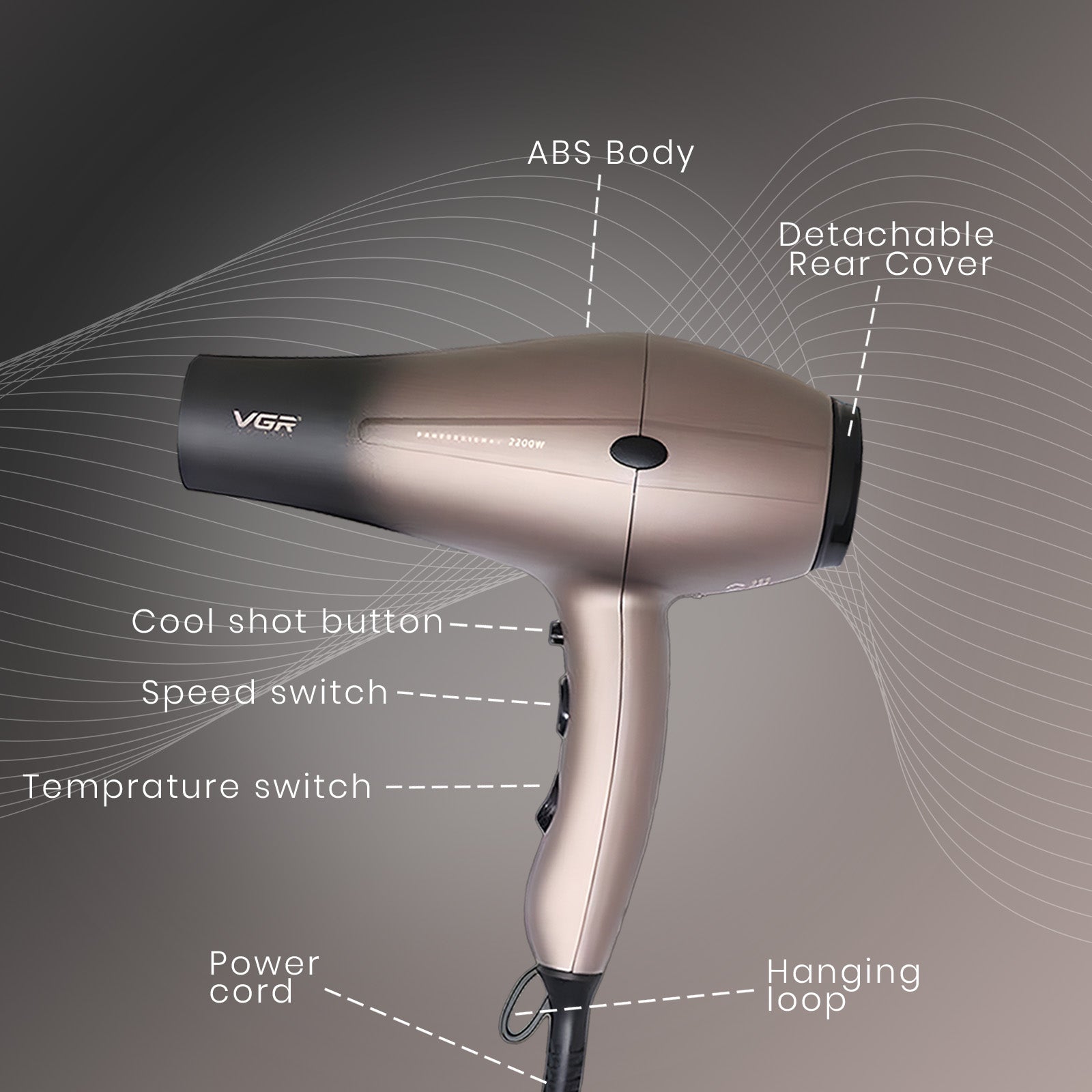 VGR V-463 Professional Hair Dryer for Women & Men 2200 Watts