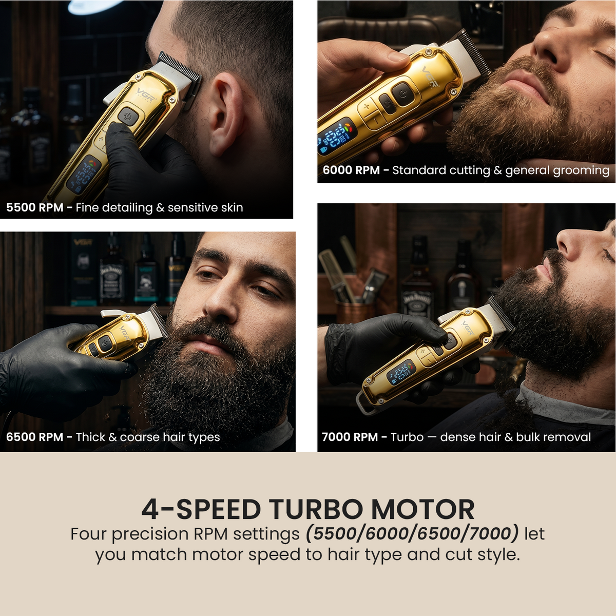 VGR V-006 Professional Hair Clipper For Men, Gold