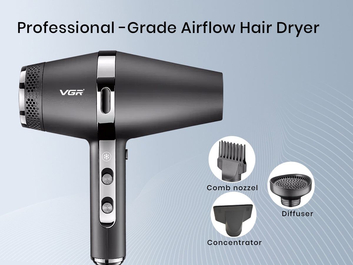 VGR V-451 Hair Dryer For Unisex, Black