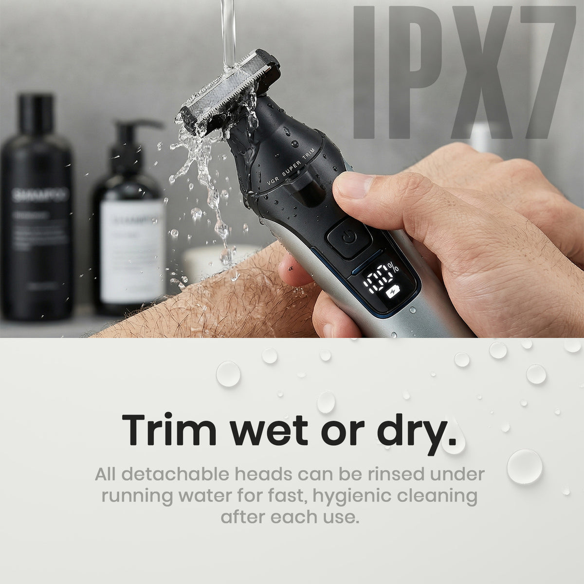 VGR V-634 Professional Grooming Kit with 150 Min Runtime, Grey