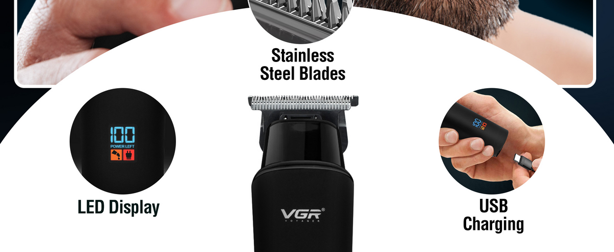 VGR V-937 Hair Trimmer For Men with 500 Minutes of Runtime, Black