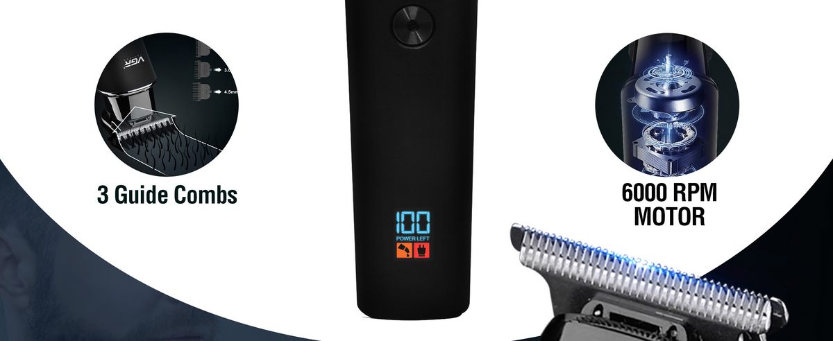 VGR V-937 Hair Trimmer For Men with 500 Minutes of Runtime, Black
