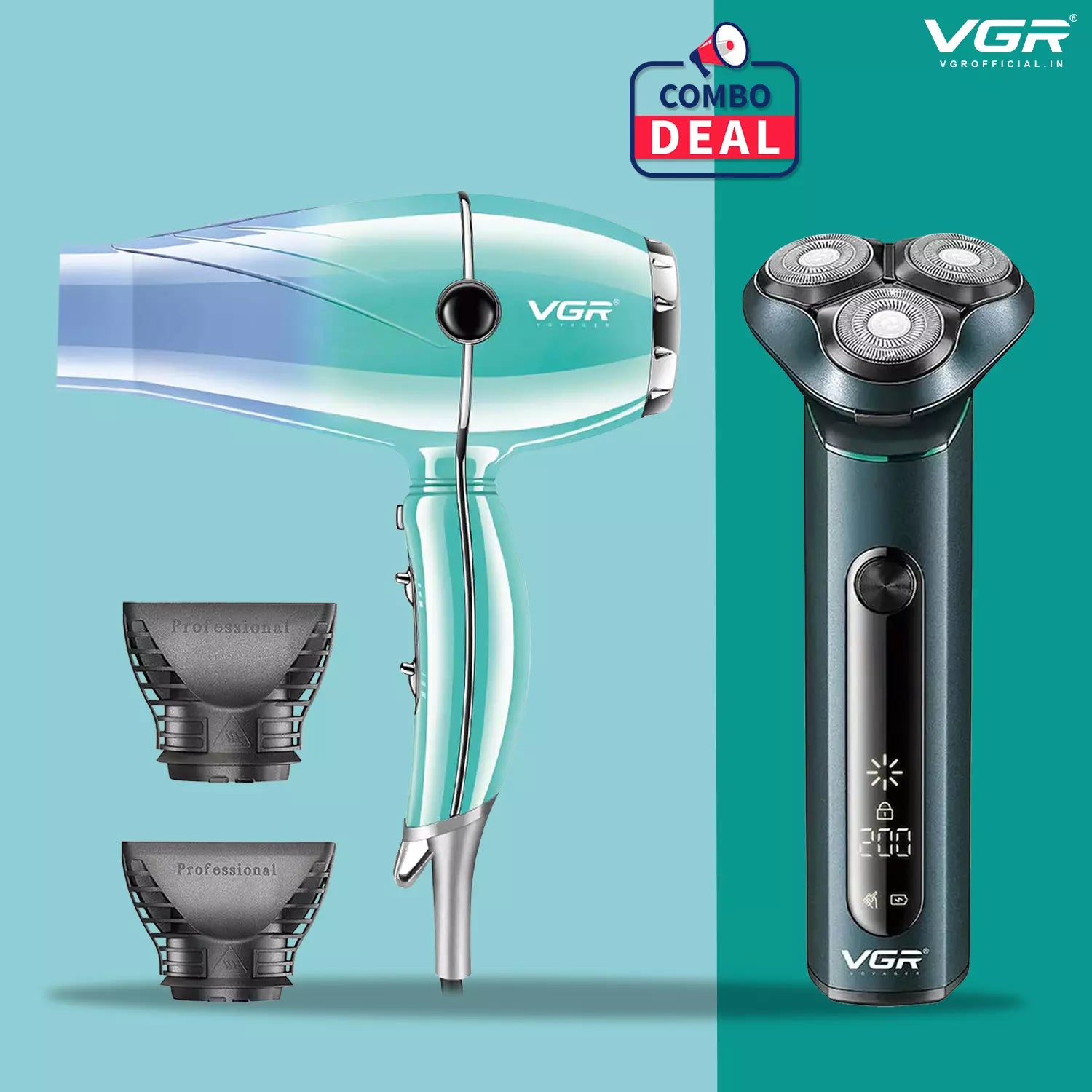 VGR V-310 Beard Shaver With VGR V-452 Hair Dryer Combo Deal