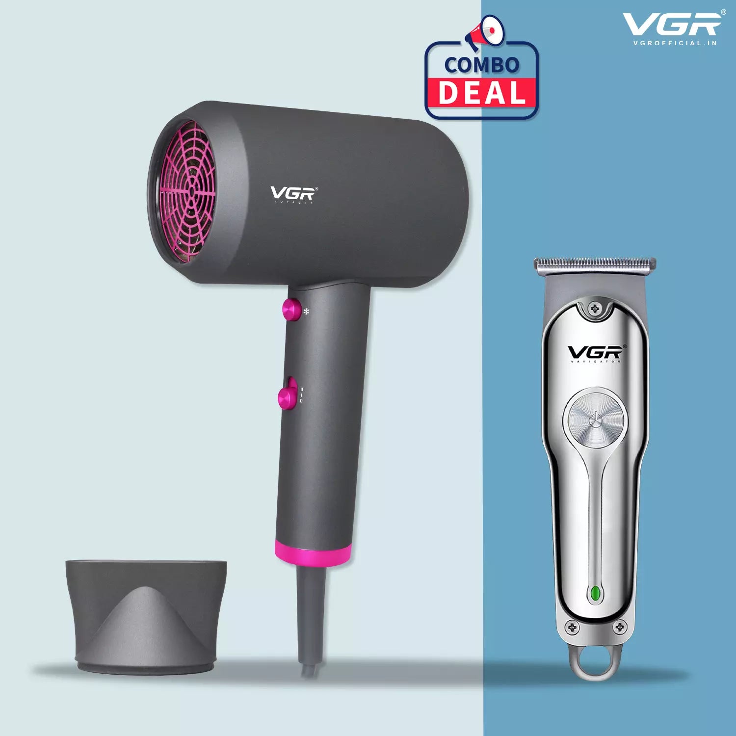 VGR V-071 Hair Trimmer With VGR V-400 Hair Dryer Combo Deal