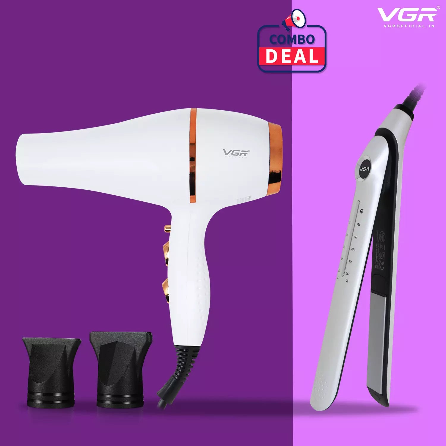 VGR V-566 Straightener With VGR V-414 Dryer Combo Deal