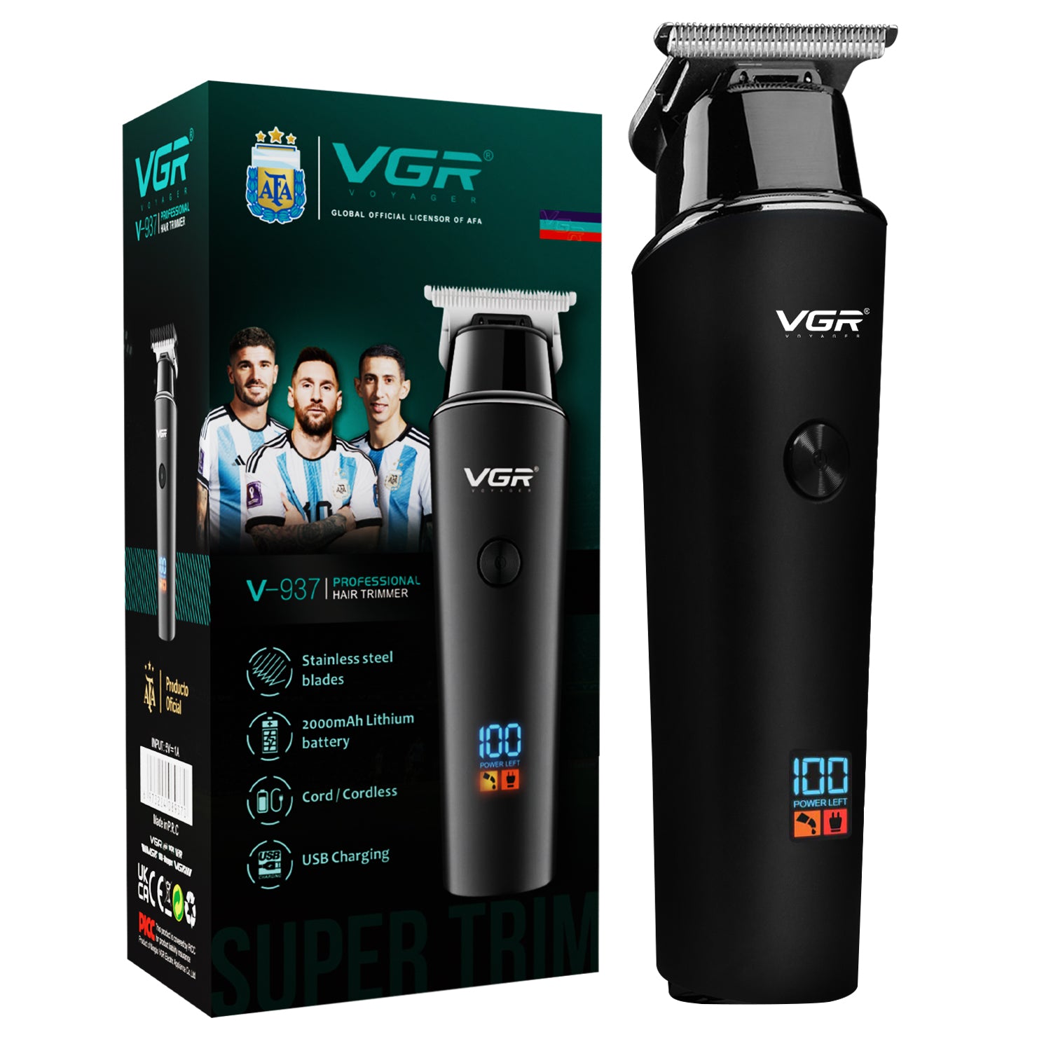 VGR V-937 Hair Trimmer For Men, Black